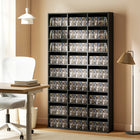 HOMCOM - Armoire de rangement multimédia à 9 niveaux - 68.9 po H - noir-Étagères réglables offrant 22 positions de hauteur pour des agencements personnalisés