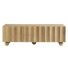Modway - Sorren Festonné 54 po Bois Meuble TV, Naturel-Gestion des câbles avec caches
