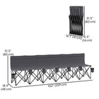 Outsunny - Chaise de camping pliante 6 places avec porte-gobelet et sac de transport pour le camping, gris foncé-Conception légère et pliable pour un transport et un rangement faciles