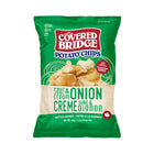 Covered Bridge - Potato Chips Crème Sure & Oignon - Cuites a la Marmite - 60g - Paquet de 24-Cuites a la marmite