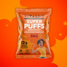 Vitali-T - Super Puffs Bouchées protéinées croustillantes - BBQ - 50 g - paquet de 24-Cuited au four