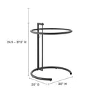 Modway - Eileen Grey Métal Table d’appoint - Noir-Cadre métallique en forme de C