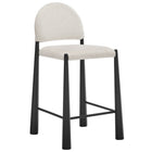 Modway - Hayley Tissu rembourré Tabouret de comptoir - Crème noire-Tabouret polyvalent