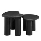 Modway - Hackney Bois de manguier Ensemble de table basse pour nidification - Noir-Tampons feutrés non marquants