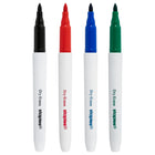 Staples - Marqueurs à effacement sec − Pointe fine − Couleurs variées − Paquet de 4-L'encre à faible odeur est idéal pour l'utilisation à la maison, au bureau ou à la salle de classe