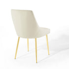 Modway - Viscount Performance Velvet Chaises de salle à manger Ensemble de 2 - Ivoire d’or-8