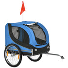 Aosom - Remorque de vélo pour chien, chariot de transport avec attelage, réflecteurs, bleu-Cadre en acier robuste et tissu Oxford 600D durable 