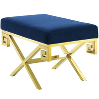 Modway - Rove Velours Performance Velvet Banc - Marine d’or-Établi de chambre ou de salon moderne