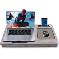 ShoppingAll - Bureau pour ordinateur portable - Gris-Convient aux ordinateurs portables (jusqu'à 17"), aux tablettes et aux téléphones.