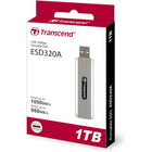 Transcend - Disque SSD portable ESD320A - 1 To - Argent-Connecteur USB-A rétractable pour une commodité sans câble