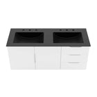 Modway - Vitality Double évier 48" Vanette de salle de bain - Blanc Noir-Portes à fermeture douce