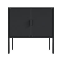 Manhattan Comfort - Ava 23,6 po Buffet d’Appoint Moderne - Noir-Armoire d’appoint moderne en métal parfaite pour le rangement et l’organisation