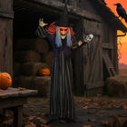 Outsunny - Décoration animée d'Halloween - sorcière animatronique - orange-Des effets sonores et lumineux dynamiques créent une atmosphère immersive et terrifiante pour Halloween 