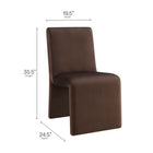 Modway - Emory Velours Performance Rembourré Fauteuil d’appoint de salle à manger - Chocolat-Conception sans bras