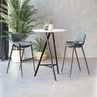 Zuo - Desi Tabouret de bar - Gris azur/Noyer - Ensemble de 2-Dimensions: 21,7 po L x 20,7 po L x 39,0 po H