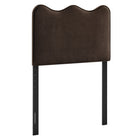 Modway - Athena Velours de performance résistant aux taches Tête de lit jumelée, Marron chocolat-Velours de performance résistant aux taches