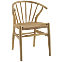 Modway - Flourish Fuseau Fauteuil d’appoint de salle à manger - Naturel-Chaise à manger moderne de ferme