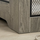 PawHut - meuble cage pour chien avec coussin, rangement, table d’appoint pour chien - gris-Deux portes facilitent l'entrée et la sortie 