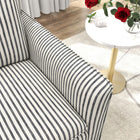 Ebello - Kandyn Fauteuil tonneau pivotant 29,7 po rembourré rayures douces coussin amovible, bleu-Couleur : Bleu