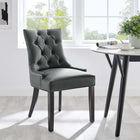 Modway - Regent Touffe Cuir végane Chaise à manger - Gris-Rembourrage en mousse dense