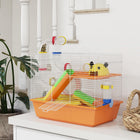 PawHut - Cage pour Hamsters Nains/Gerbilles avec Tunnels et Bouteille d'Eau-La porte avant permet un accès facile à l’animal