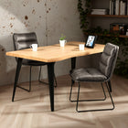 Homy Casa -  Bureau 63 po à Bordure Vives - Naturel-Plateau en bois de 1,8 po d'épaisseur, supporte jusqu'à 176 lbs