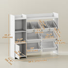 Qaba - Bibliothèque et organisateur de rangement pour jouets pour enfants, avec 8 bacs de rangement amovibles, étagères, armoire - blanc-Comprend huit bacs amovibles pour organiser facilement les jouets 