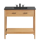 Modway - Zaire 36" Vanette de salle de bain - Noir naturel-Assemblée requise