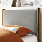 Modway - Maven Taille jumelle Tissu tapis Lit de plateforme, Noyer de blé-Tête de lit et pied rembourrés