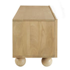 Modway - Sorren Festonné 54 po Bois Meuble TV, Naturel-Pieds en chignon ajustables avec nivelleurs