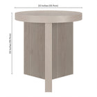 Hudson&Canal - Table d'appoint ron Holm 22" L - Aulne blanc-Pieds à clouer avec patins de protection en feutre pour la sécurité du sol
