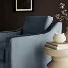 Modway - Liora Performance Velvet Fauteuil - Cadet Blue-Pivot métallique à 360 degrés