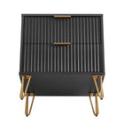 Manhattan Comfort - DUMBO 20,07" Table de nuit moderne à 2 tiroirs - Noir - Lot de 2-10