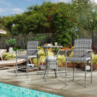 Outsunny - Ensemble de bar de patio 3 pièces avec seau à glace, gris mélangé-Fabriqué en osier PE résistant aux intempéries et aux UV, idéal pour une utilisation en extérieur  