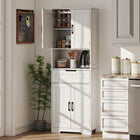 HOMCOM - Armoire de rangement avec petit comptoir ouvert et vaisselier - blanc-Exposez le grille-pain, les fournitures à café ou les tasses sur le petit comptoir ouvert avec un trou pratique pour les câbles 