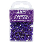 JAM Paper - Punaises colourées - violettes - paquet de 100-Punaises à tête en plastique | Couleur : violet