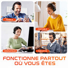 Delton - Casque stéréo Bluetooth sans fil 30X avec réduction de bruit pour ordinateur, dongle USB à appairage automatique et crochet pour casque, noir-Les coussinets moelleux et douillets améliorent le confort, réduisant la fatigue auditive lors d'une utilisation prolongée.