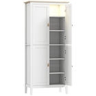 HOMCOM - Armoire de cuisine avec lumière LED à capteur - blanc-Personnalisez votre éclairage avec 3 couleurs et des réglages d’intensité variable 