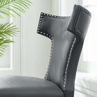 Modway - Curve Cuir végane Chaise à manger - Gris-Rembourrage en cuir végane
