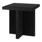 Hudson&Canal - Table d'appoint carrée Boden de 56 cm de largeur, , grain noir-Le plateau de table a une capacité de poids de 50 lb