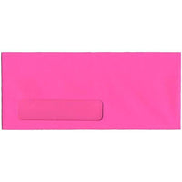 JAM Paper Enveloppes recyclées à fenêtre Brite Hue n° 10 (4,13 x 9,5 po), rose fuchsia, 500/bte-Type de produit : Enveloppes recyclées à fenêtre Brite Hue