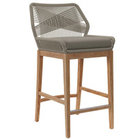 Modway - Wellspring Terrasse extérieure Bois de teck Tabouret de bar - Greige gris clair-Tabouret de bar extérieur sur le patio