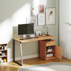 HOMCOM - Bureau d'ordinateur - 53,1 po L x 23,6 po l x 29,5 po H - bois naturel-Comprend un tiroir et une armoire pour un espace de travail sans encombrement