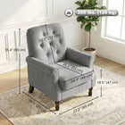 HOMCOM - Fauteuil d’appoint style milieu du siècle moderne avec assise épaisse rembourrée pour chambre - gris-Plateau robuste en panneaux multicouches et pieds en bois offrant un soutien fiable jusqu’à 264 lb  
