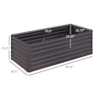 Outsunny - Jardinière surélevée - 6 pi x 3 pi x 2 pi - gris foncé-Fabriqué en acier épais et solide 