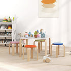Qaba - Ensemble table et chaises pour enfants, table et ensemble de 4 chaises pour tout-petits - multicolore-Surface lisse et résistante aux éclaboussures, facile à nettoyer  

