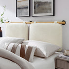 Modway - Anela Fixé au mur Chenille recouverte Tête de lit King Size, Crème naturelle-Sangles velcro