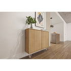 Nexera - Console de rangement 2 portes Slim, Érable doré-6