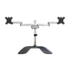 Startech - Stand double moniteur - Stand ergonomique pour écran de bureau jusqu’à 32" VESA - Argent-Stable et antidérapant : Support de moniteur autoportant en aluminium avec base en U (11,8" (300 mm) x 20,5 po (520 mm)) pour une stabilité maximale et un placement flexible; Les coussinets en caoutchouc antidérapants empêchent les rayures sur la surface du bureau
