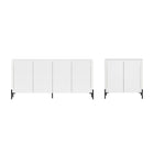Manhattan Comfort - Ensemble de 2 buffets et meubles d’appoint modernes Abbey - Blanc-Buffet moderne et meuble d’appoint pour salle à manger, salon et chambre à coucher, lot de 2